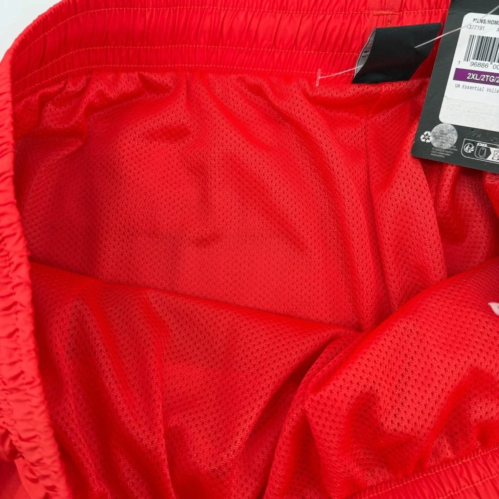 Under Armour UA Essential Volley Shorts Red Mesh Lined Men's - 2XL - NWT